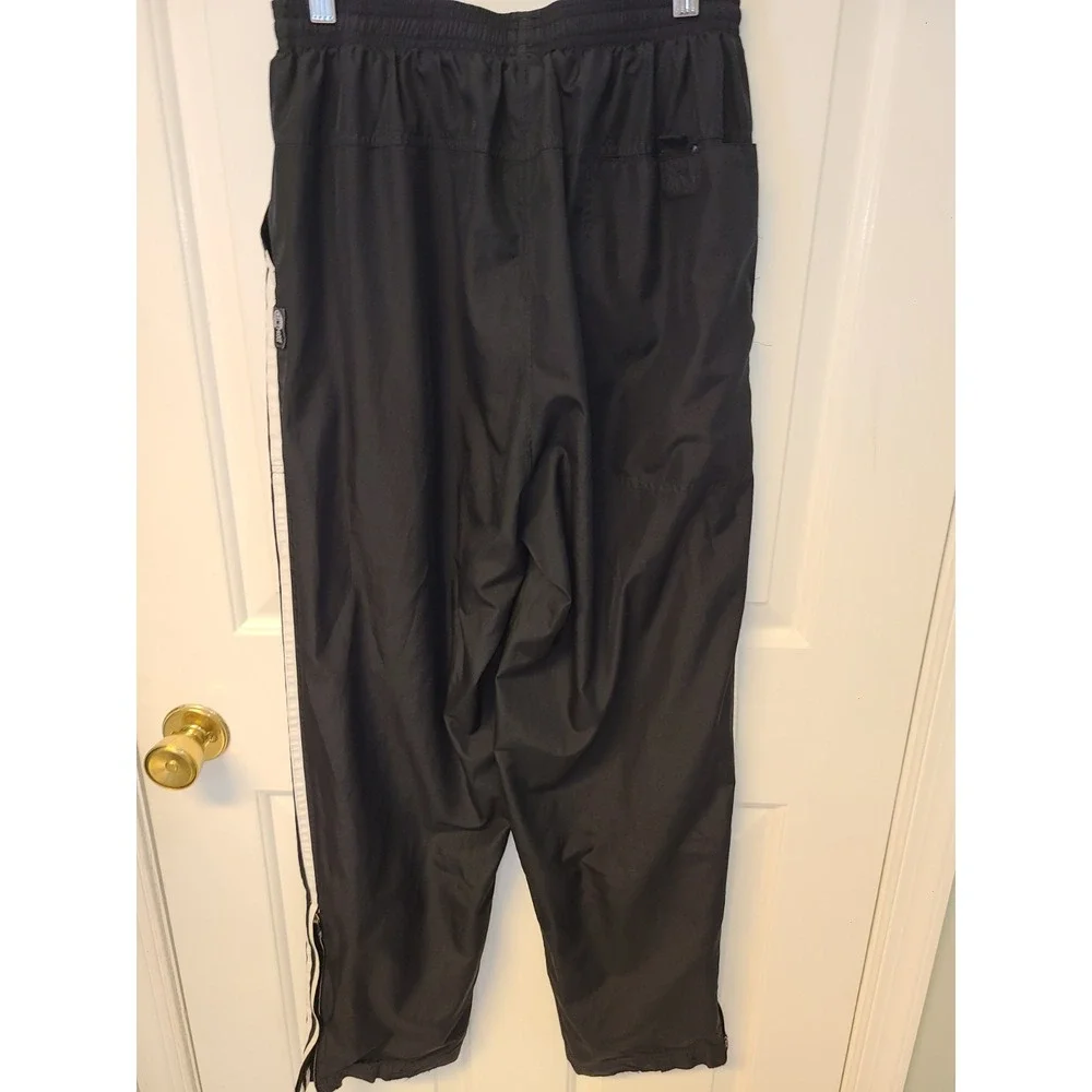 Adidas‎ Track Pants Mens Medium Black 3 Stripe Made Cotton Elastic Track Pants